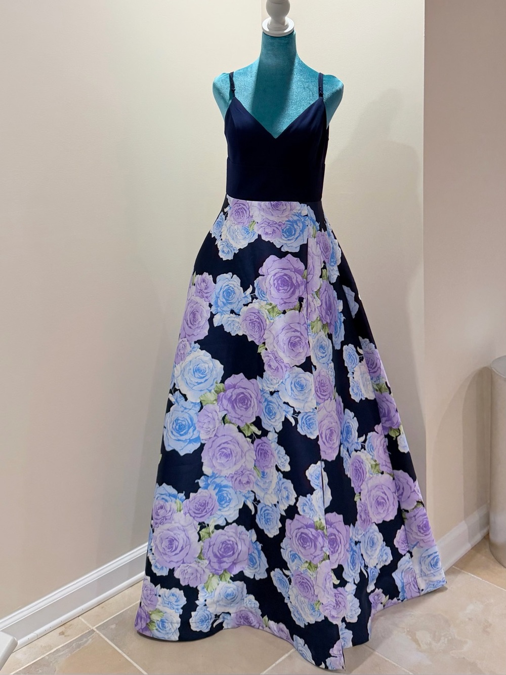 B. Darlin Navy Dress with Label Accent
